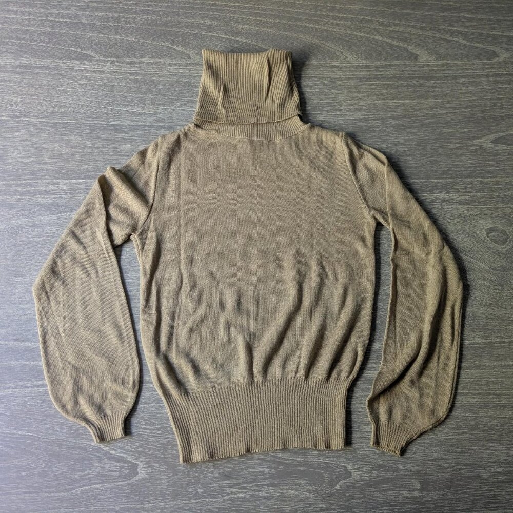 Camel High-Neck Sweater